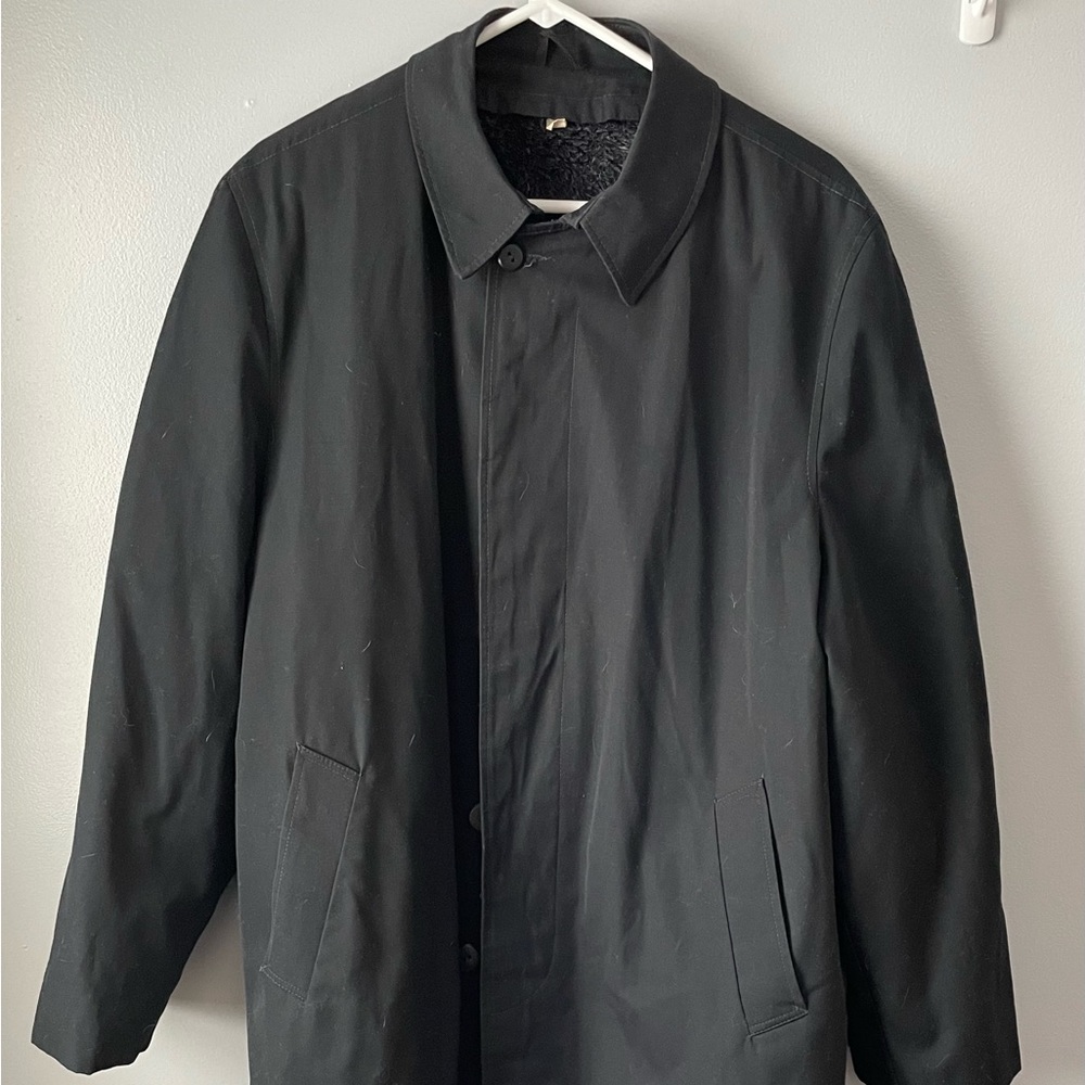 Koratron black trench coat